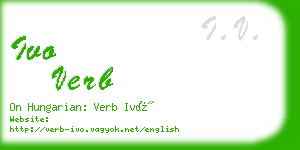 ivo verb business card